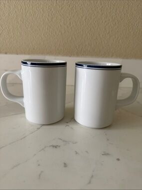 Dansk  Allegro Blue Ceramic Mugs Set of 2